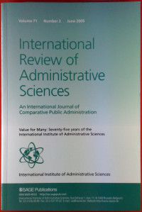 INTERNATIONAL REVIEW OF ADMINISTRATIVE SCIENCES