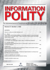 INFORMATION POLITY: THE INTERNATIONAL JOURNAL OF GOVERNMENT AND DEMOCRACY IN THE INFORMATION AGE