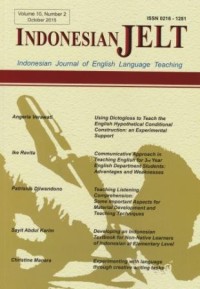 INDONESIAN JELT (JOURNAL OF ENGLISH LANGUAGE TEACHING)