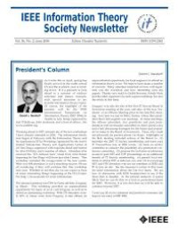 IEEE INFORMATION THEORY SOCIETY NEWSLETTER